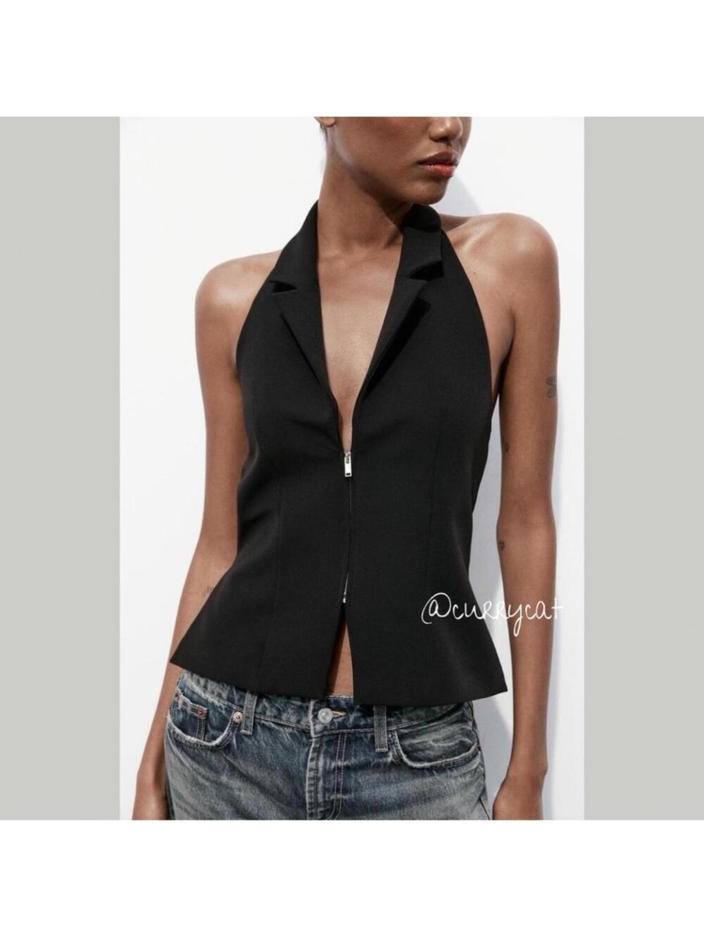 Zara Open Back Halter Top
